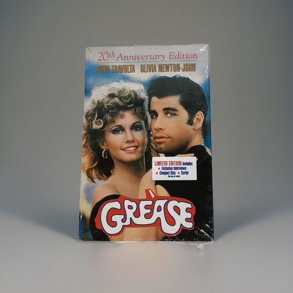 Grease VHS 1998 20th Anniversary Edition Brand NEW Factory SEALED! CD, Script - Picture 1 of 8